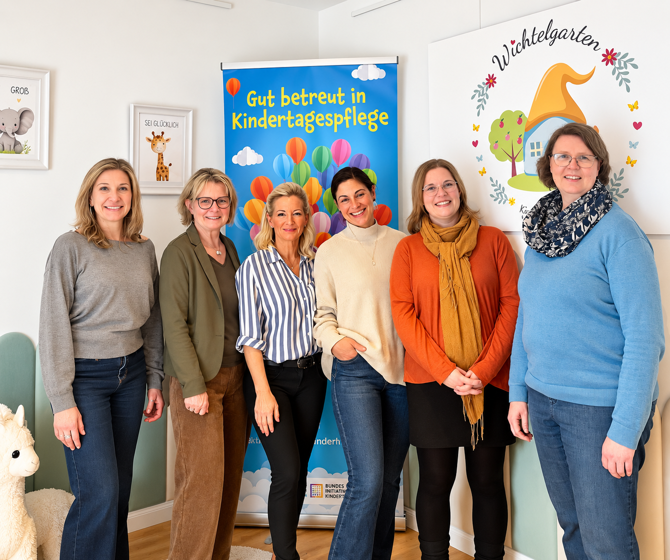 Gruppenfoto beim Besuch des Jugendamtes im Wichtelgarten am 25. März 2026